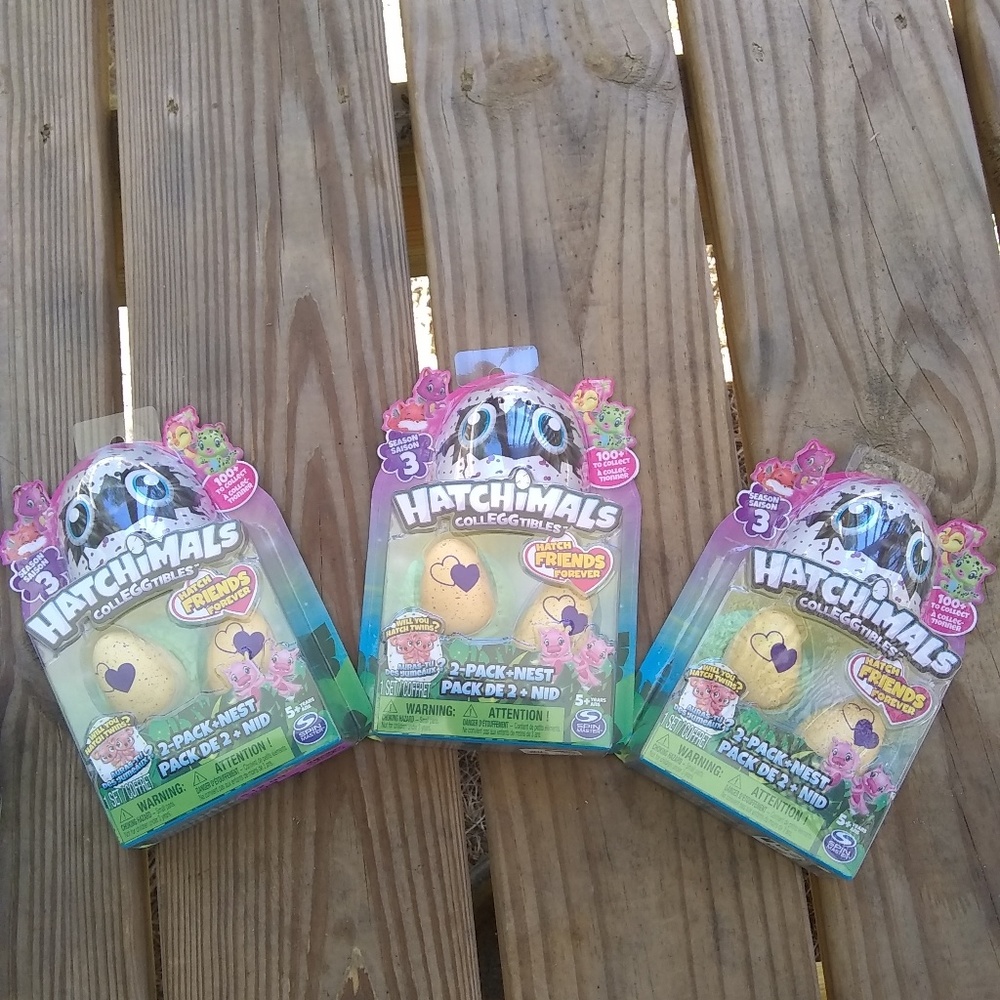 Lot of 3 packs of Hatchimals season 3 mini twins